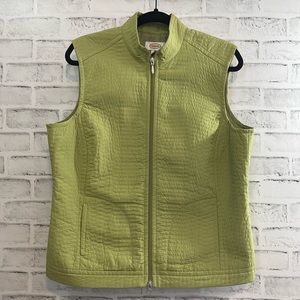Talbots Quilted Vest Size M Lime Green #I125